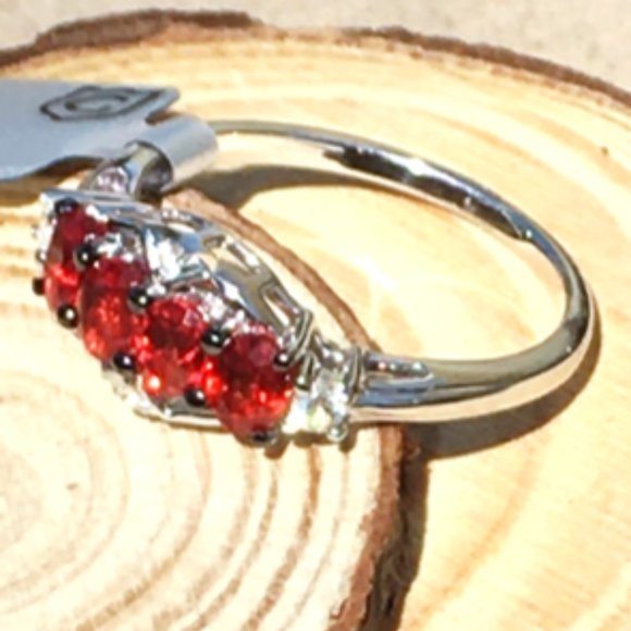 Genuine Ruby Ring 9K White Gold Size 6 Natural Gemstones - Only 1 Available! - Picture 10 of 16